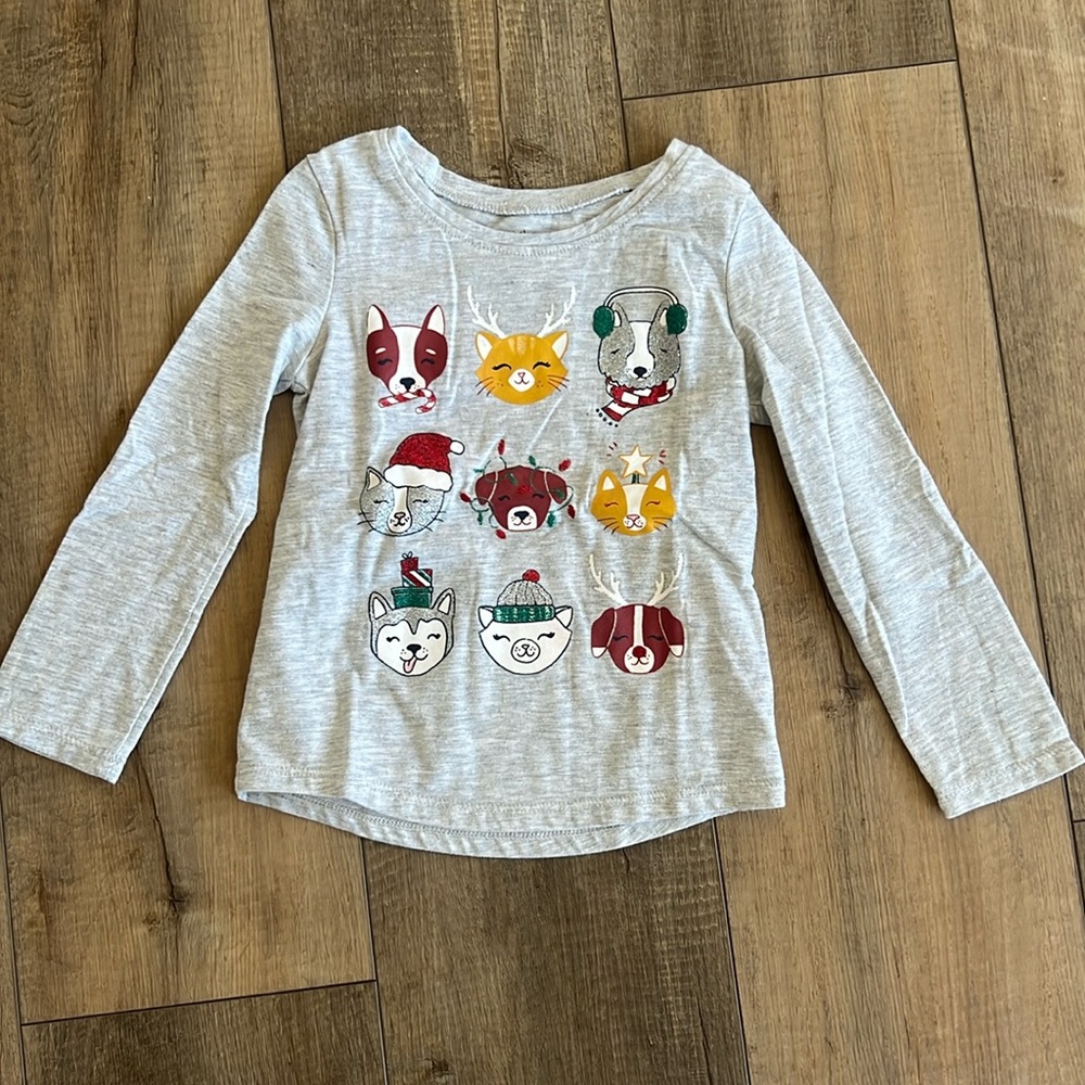 Toddler 3T Holiday Animals Long Sleeve Shirt
